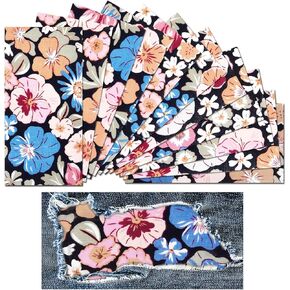 Taiyin 10 Pcs Iron on Patches for Jeans Floral Iron on Repair Patches Strong Inside Repair for Clothing Antique for Ripped Jeans Clothes Pants Knee, 4.7 x 2.4 Inches(Rustic Style) in Kuwait