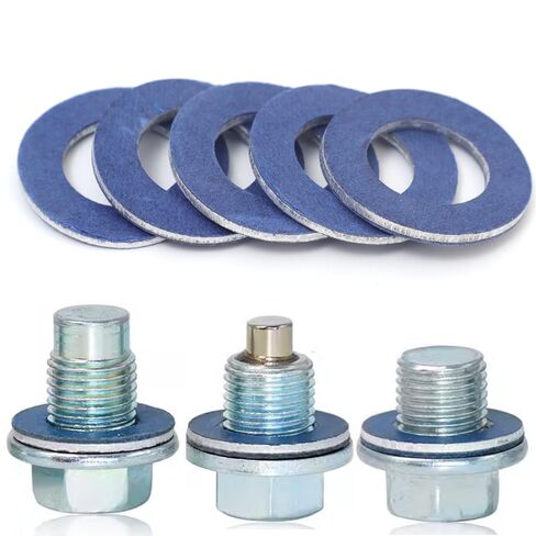 10PCS Car Screw Gasket for Toyota Cars Engine Seal Aluminum Oil Drain Plug Screws Washers Wear Part Replacement Accessories in Saudi Arabia