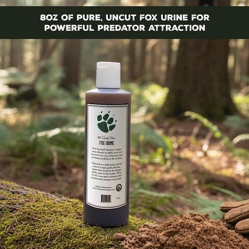 Fox Urine & Fox Plus - بول عالي الجودة 16oz أو مزيج من الغدد والبول والزيت 8oz - قاعدة رائحة Canid ممتازة للاستخدام في الهواء الطلق وإدارة الحياة البرية in Kuwait