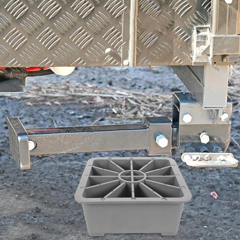 Heavy Duty Trailer Jack Block: Heavy Duty Plastic RV Jack Block - Trailers Camper Essential for Camper Leveling & Stabilization - Grey in Saudi Arabia