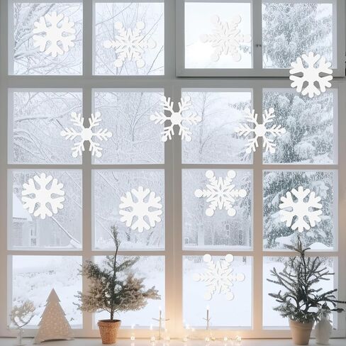 Tinlade 36 Pcs Foam Snowflake Foam White Snowflake Shape Foam Winter Snowflake Decor Christmas Snowflake Bulletin Board Winter Snowflake Cutouts Decor for DIY Craft Xmas Party Decorations in Kuwait