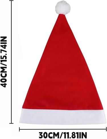 Christmas Santa Hats, 6 Pack Xmas Comfort Plush Red and White Holiday Hats for Christmas Festive Holiday Party Supplies in Saudi Arabia