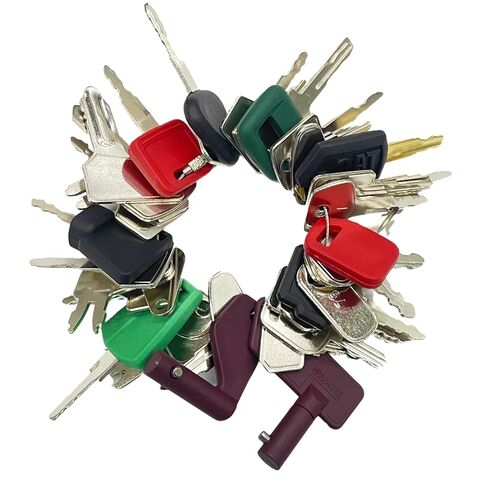 42 Heavy Construction Equipment Machine Operator Ignition Master Keys Set Fits Caterpillar Bobcat JD Case JLG JCB Volvo Hyster Ford New Holland Yanmar Takeuchi Kubota Komatsu Toyota Hitachi in Kuwait