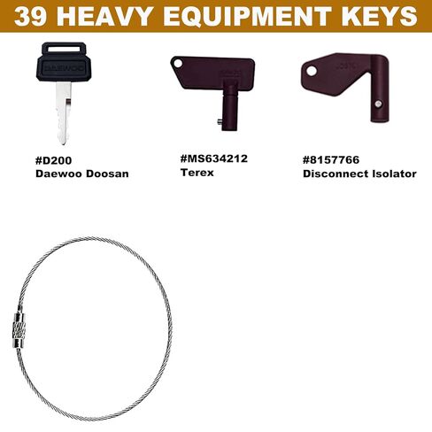 42 Heavy Construction Equipment Machine Operator Ignition Master Keys Set Fits Caterpillar Bobcat JD Case JLG JCB Volvo Hyster Ford New Holland Yanmar Takeuchi Kubota Komatsu Toyota Hitachi in Kuwait