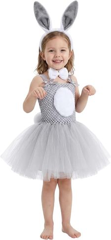 Easter Kids Girls Bunny Costume Tutu Dress Up Clothes Set Rabbit Birthday Party Costume Animal Bunny Kids Costume in Kuwait