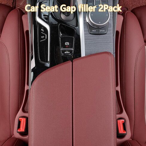 2PCS Universal Car Seat Gap Filler Organizer - No Drop Seat Guard with Side Pockets, Durable Non-Slip Material, Easy 10-Second Install for Cars, Trucks & SUV (Beige) in Saudi Arabia