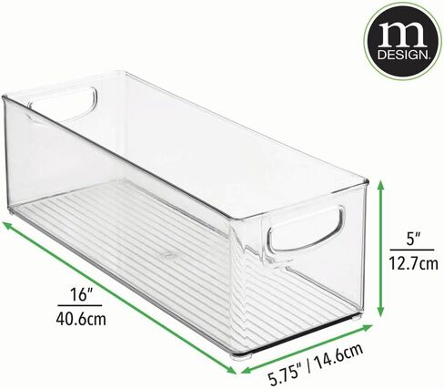 mDesign Plastic Home Storage Bin Organizer with Handles - Perfect Organization Tool for Essential Items and Gear in Cabinet, Closet, and Pantry - Home Storage Bins - Ligne Collection - 8 Pack - White in Kuwait