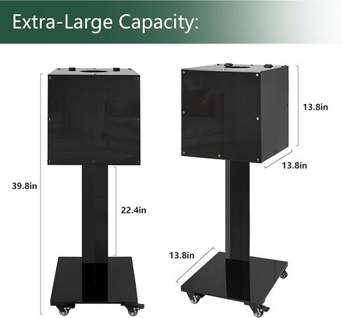 Large Acrylic Raffle Ticket Box with Slot, Mobility Versatile Suggestion/Donation/Offering Collection Boxes with Stand for Drawings, Voting, Ballots, Charity, Feedback, Event, Black in Saudi Arabia