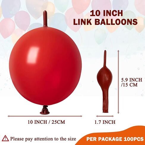 IN-JOOYAA 10 Inch Rainbow Assorted Color Latex Link Balloon 100 Pcs Quick Link Balloons for Party Decoration in Saudi Arabia