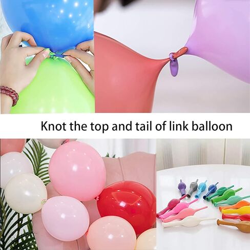 IN-JOOYAA 10 Inch Rainbow Assorted Color Latex Link Balloon 100 Pcs Quick Link Balloons for Party Decoration in Saudi Arabia