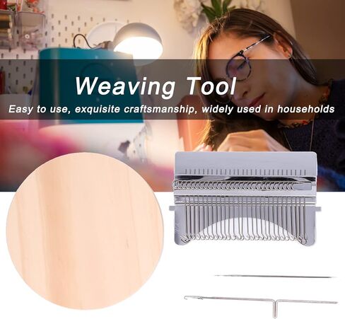 نول نسيج صغير، أداة نسج من نوع Speedweve، أداة إصلاح نسيج نول جريئة خشبية، آلة رتق DIY لإصلاح جوارب الجينز (28 خطافًا) in Saudi Arabia