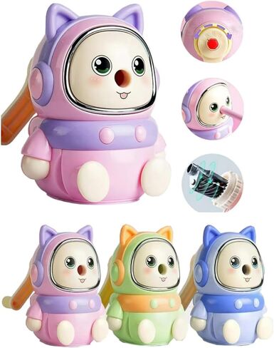 Manual Pencil Sharpener for Kids. 5-Point Selector. Small Handheld Pencil Sharpener. Quiet for Home Desks and School Classroom. Cute (Pink) in Saudi Arabia