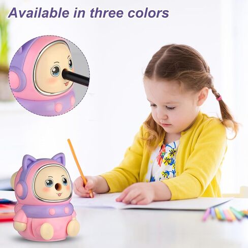 Manual Pencil Sharpener for Kids. 5-Point Selector. Small Handheld Pencil Sharpener. Quiet for Home Desks and School Classroom. Cute (Pink) in Saudi Arabia