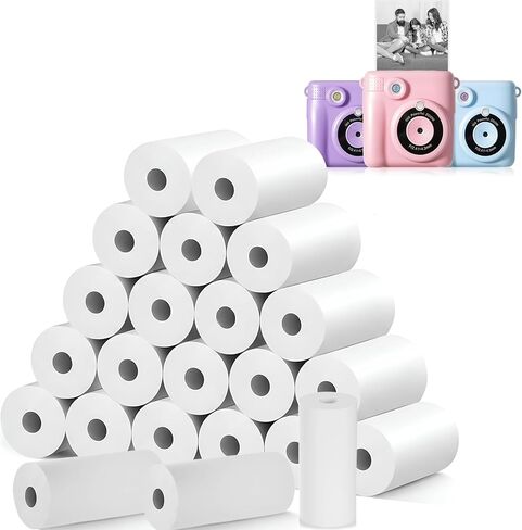 Honoson 30 Rolls Kids Camera Paper Roll Refill DIY Instant Digital Printer Thermal Paper Rolls Instant Print Camera Refill for Girls Boys Birthday Christmas Gifts (57 x 25mm) in Saudi Arabia