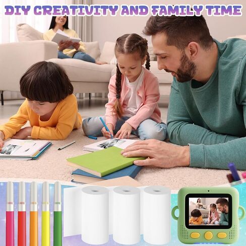 Honoson 30 Rolls Kids Camera Paper Roll Refill DIY Instant Digital Printer Thermal Paper Rolls Instant Print Camera Refill for Girls Boys Birthday Christmas Gifts (57 x 25mm) in Saudi Arabia
