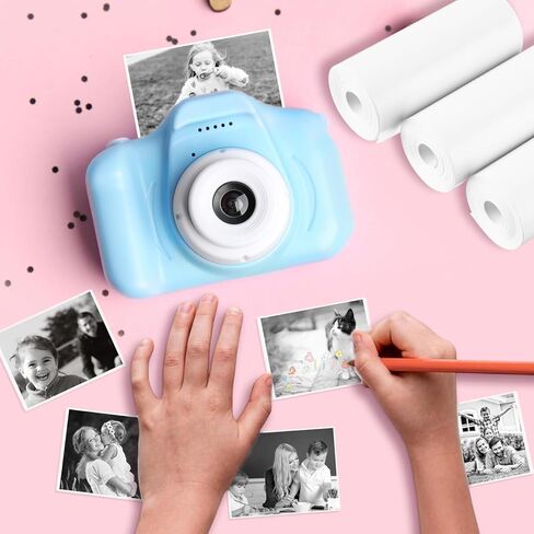 Honoson 30 Rolls Kids Camera Paper Roll Refill DIY Instant Digital Printer Thermal Paper Rolls Instant Print Camera Refill for Girls Boys Birthday Christmas Gifts (57 x 25mm) in Saudi Arabia