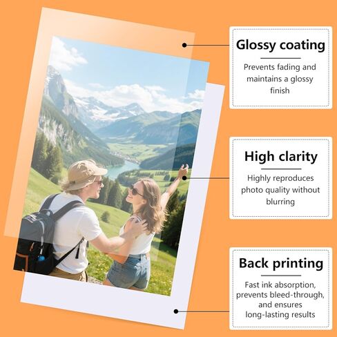 Bupete 5x7 Photo Paper, 100 Sheets Glossy Photo Paper for Printer, 180gsm Picture Photos Papers for Inkjet Printer, DIY Cards, Para Impresora, Office Products in Saudi Arabia