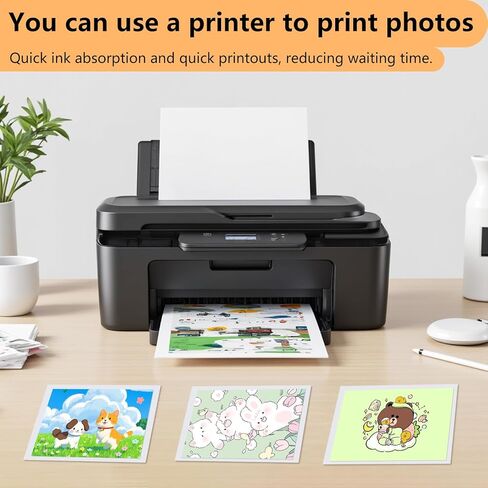 Bupete 5x7 Photo Paper, 100 Sheets Glossy Photo Paper for Printer, 180gsm Picture Photos Papers for Inkjet Printer, DIY Cards, Para Impresora, Office Products in Saudi Arabia