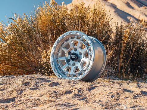 عجلة سيارة RockTrix RT107 مقاس 17 بوصة متوافقة مع تويوتا تاكوما 2001-2026، 2002-2026 4Runner، FJ Cruiser، عجلة 17x8.5 6x5.5، + إزاحة 25 مم، مسافة خلفية 5.73 بوصة، حافة 6 × 139.7 6 عروة، فضي in Kuwait