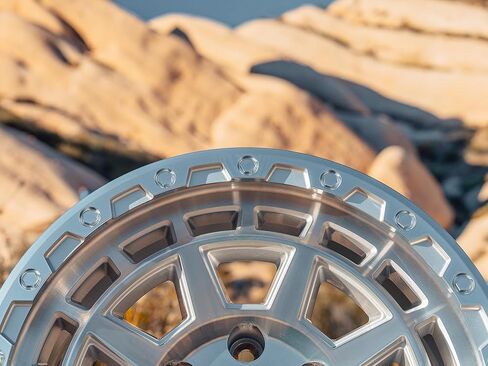 عجلة سيارة RockTrix RT107 مقاس 17 بوصة متوافقة مع تويوتا تاكوما 2001-2026، 2002-2026 4Runner، FJ Cruiser، عجلة 17x8.5 6x5.5، + إزاحة 25 مم، مسافة خلفية 5.73 بوصة، حافة 6 × 139.7 6 عروة، فضي in Kuwait