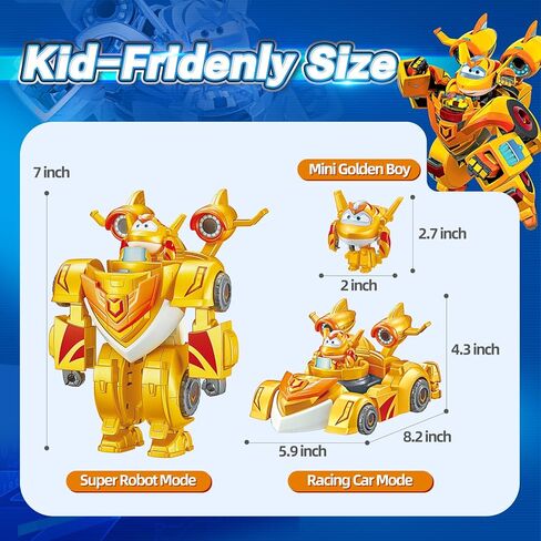 Super Wings Transformer Toys, 7" Super Robot and 2" Mini Dizzy Transforming Suit, 2 in 1 Racing Car-Robot Action Figure for Boys and Girls Age 3+, Gifts for Preschool Kids, Pink in Saudi Arabia