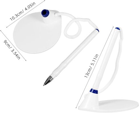 jojofuny Ergonomic Counter Pen with Plastic Cord and Holder Smooth Ballpoint Signing Pen for Bank Office School Use Secure Desktop Writing Tool with Comfortable Grip Blue Ink in Saudi Arabia