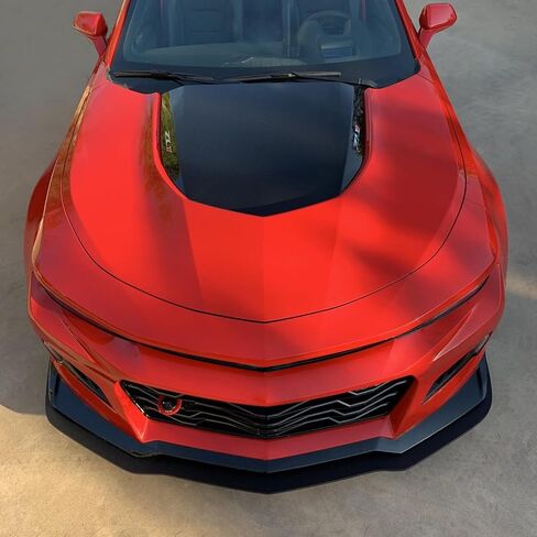 IKON MOTORSPORTS، غطاء محرك السيارة متوافق مع 2016-2024 Chevy Camaro، لوحة غطاء جسم السيارة طراز ZL1 مع مغرفة تهوية مستخرج الحرارة Ram Air Black الألومنيوم، 2017 2018 2019 2020 2021 2022 2023 in Kuwait