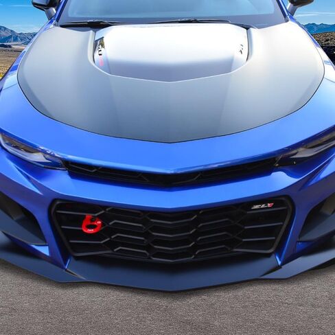 IKON MOTORSPORTS، غطاء محرك السيارة متوافق مع 2016-2024 Chevy Camaro، لوحة غطاء جسم السيارة طراز ZL1 مع مغرفة تهوية مستخرج الحرارة Ram Air Black الألومنيوم، 2017 2018 2019 2020 2021 2022 2023 in Kuwait