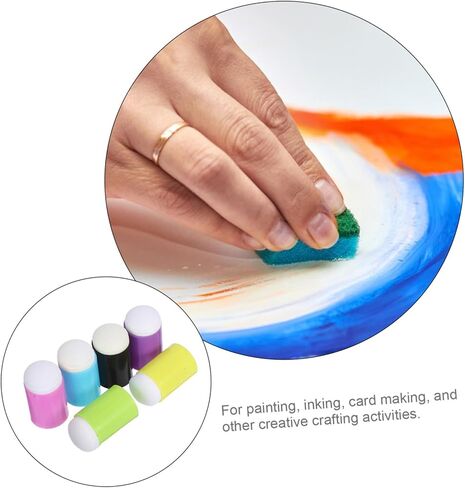 NUOBESTY 30pcs Finger Sponge Daubers Set with Storage Box Vibrant Paint Sponges for Crafting Drawing Stamping and Card Making User Friendly Design for Adults in Saudi Arabia