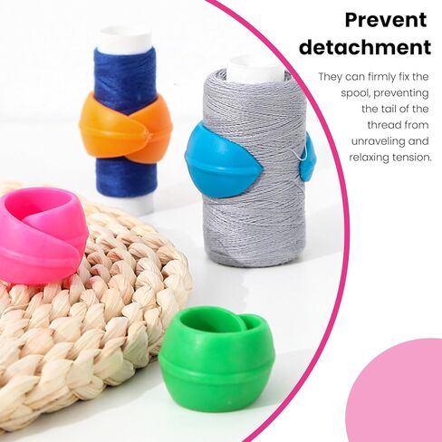 20-Pack Silicone Thread Spool Savers - Reusable Spool Huggers to Prevent Unwinding for Sewing & Embroidery Thread Cones in Saudi Arabia