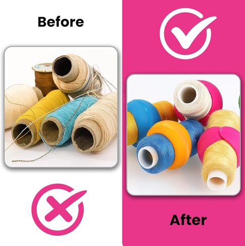 20-Pack Silicone Thread Spool Savers - Reusable Spool Huggers to Prevent Unwinding for Sewing & Embroidery Thread Cones in Saudi Arabia
