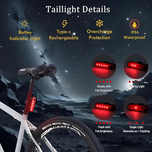 ضوء دراجة فائق السطوع 5 LED 2800 لومن مصباح أمامي للدراجة، 5 أوضاع USB قابل لإعادة الشحن مقاوم للماء للدراجة لركوب الدراجات الجبلية على الطرق الوعرة in Saudi Arabia