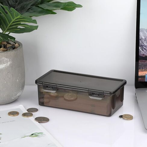 Hipiwe 2 Packs Plastic Cash Box Money Organizer Black Currency Tray Rectangular Cash Storage Holder with Lid Currency Collection Box for Coin Credit Card Checks Pens in Saudi Arabia