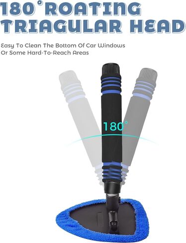 9PCS Windshield Cleaner Tool,Car Accessories Inside Windshield Cleaning Tool,Window Cleaning Kit with Extendable Handle and 6 Microfiber Pads,Suitable for Cars,Trucks,SUVs,RVs Windows (Green) in Kuwait