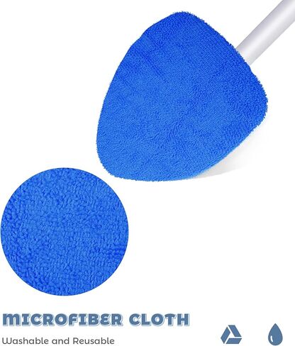 9PCS Windshield Cleaner Tool,Car Accessories Inside Windshield Cleaning Tool,Window Cleaning Kit with Extendable Handle and 6 Microfiber Pads,Suitable for Cars,Trucks,SUVs,RVs Windows (Green) in Kuwait