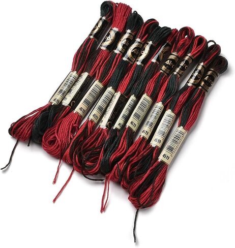 10 Skeins Midnight Blue 0.5mm 6-Ply Polyester Embroidery Floss Cross Stitch Threads Segment Dyed Gradient for DIY Craft Hand Sewing Knitting DIY Crafts Jewelry Making 8.75 Yards(8m)/Skein in Saudi Arabia