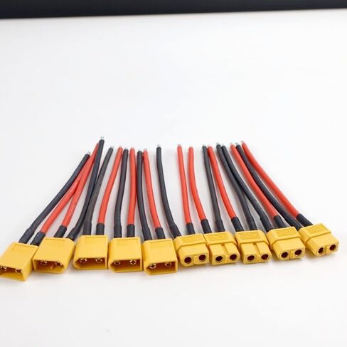 موصل متوازي 5/10 لبطارية التوصيل والمقبس XT60 مع كابل مرن من السيليكون 14AWG 10 سم محرك بطارية LiPo RC مميز (10 أزواج خط XT60) in Kuwait