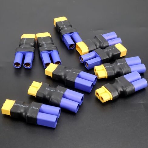 5PCS Adapter XT60 Female Male to EC5 T Deans Female Male Connectors Banana Plug RC FPV Lipo Battery Control Parts DIY distintivo(5pcs XT60F - EC5M) in Saudi Arabia