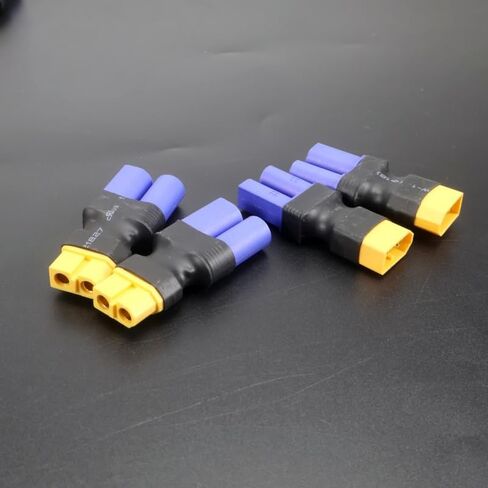 5PCS Adapter XT60 Female Male to EC5 T Deans Female Male Connectors Banana Plug RC FPV Lipo Battery Control Parts DIY distintivo(5pcs XT60F - EC5M) in Saudi Arabia