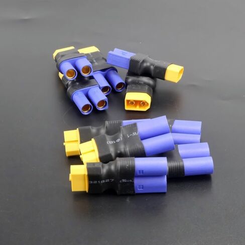 5PCS Adapter XT60 Female Male to EC5 T Deans Female Male Connectors Banana Plug RC FPV Lipo Battery Control Parts DIY distintivo(5pcs XT60F - EC5M) in Saudi Arabia
