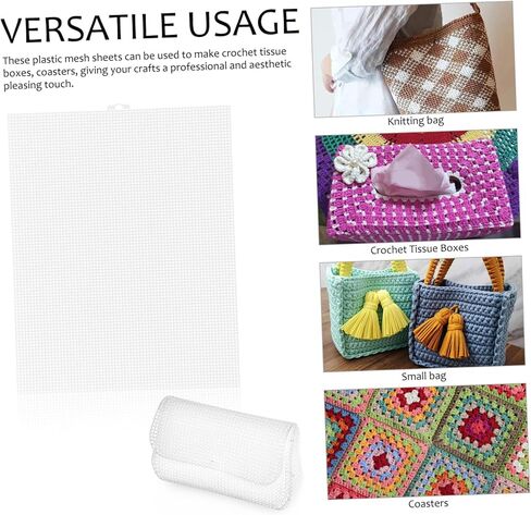 Veemoon 6pcs Crafting Mesh Sheets Embroidery Plastic Canvas for Crocheting Knitting Quilting DIY Projects Mesh Squares in Saudi Arabia