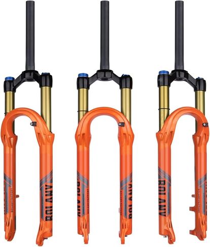 BOLANY 27.5/29 بوصة شوكة تعليق الدراجة 120 مم للسفر 28.6 مم (1-1/8 بوصة) * 220 مم توجيه مستقيم بدون خيط 9 مم QR * 100 مم إصدار فرامل قرصية MTB شوكات هوائية in Kuwait