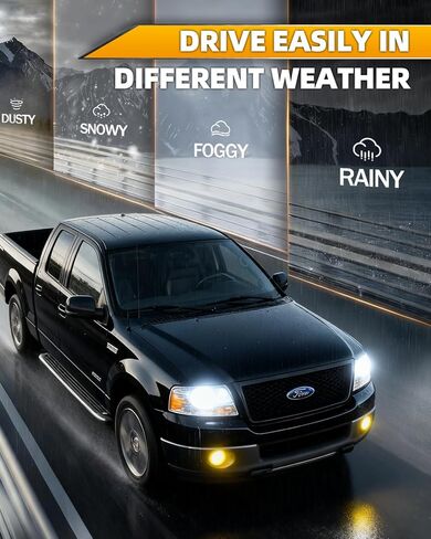 Amber LED Fog Lights for 2006 2007 2008 2009 2010 2011 2012 2013 2014 Ford F150 Accessories, 40W Round Fog Light Assembly Kit, DOT Approved 2pcs Bumper Driving Light Fog Lamps, 1 Pair in Kuwait