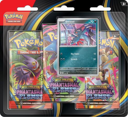 Pokémon TCG: Mega Evolution—Phantasmal Flames Triple Pack Sneasel (1 Foil Promo Card & 3 Booster Packs) in Saudi Arabia