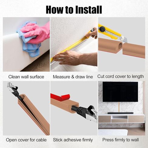 Self-Adhesive Cable Hider, Flexible Wire Cover Cable Raceway for Wires, Wall Mount TV, Home Audio, Network, Power, and Phone Line Managemen (Gray, 157inch) in Saudi Arabia