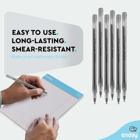 Enday 1200 Pack Bulk Ballpoint Pens Black 1200 Black Pens, Medium Point (1.0mm) Smooth Writing Pens, Comfortable Grip, Quick Dry Ink, Office School Home Supplies. in Kuwait