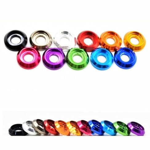 Qinlu-Washers for Screws M2 M2.5 M3 M4 M5 M6 Colourful Aluminum Cuphead Washer for Button Head Screw, 10pcs, for Home Decoration, Factories Repair(M5,Red) in Saudi Arabia