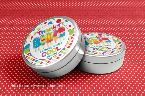 Here’s The Scoop Ice Cream Themed Teacher Appreciation Thank You Sticker Labels, 40 2" Party Circle Stickers by AmandaCreation, Great for Envelope Seals & Gift Bags in Saudi Arabia