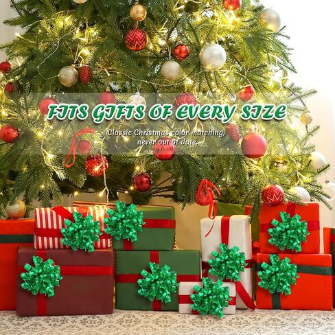12 Pcs 5.5 Inch Large Christmas Bows for Gift Wrapping Metallic Curly Ribbon Bows Self-Adhesive for Presents Christmas Tree Holiday Party Treat Bags (Gold,Silver,Red) in Kuwait
