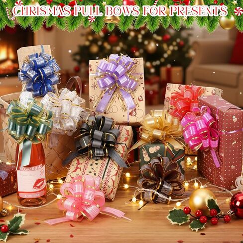 Poen 200 جهاز كمبيوتر شخصى 6 "كبيرة عيد الميلاد سحب الانحناء السائبة هدية التفاف القوس للسلال الثلج غزل الشريط التعبئة والتغليف لعيد الميلاد الحرف سلال هدايا الزفاف، القوس التفاف الطرف، ويعرض تزيين لالتفاف مربع (12 لونا) in Kuwait